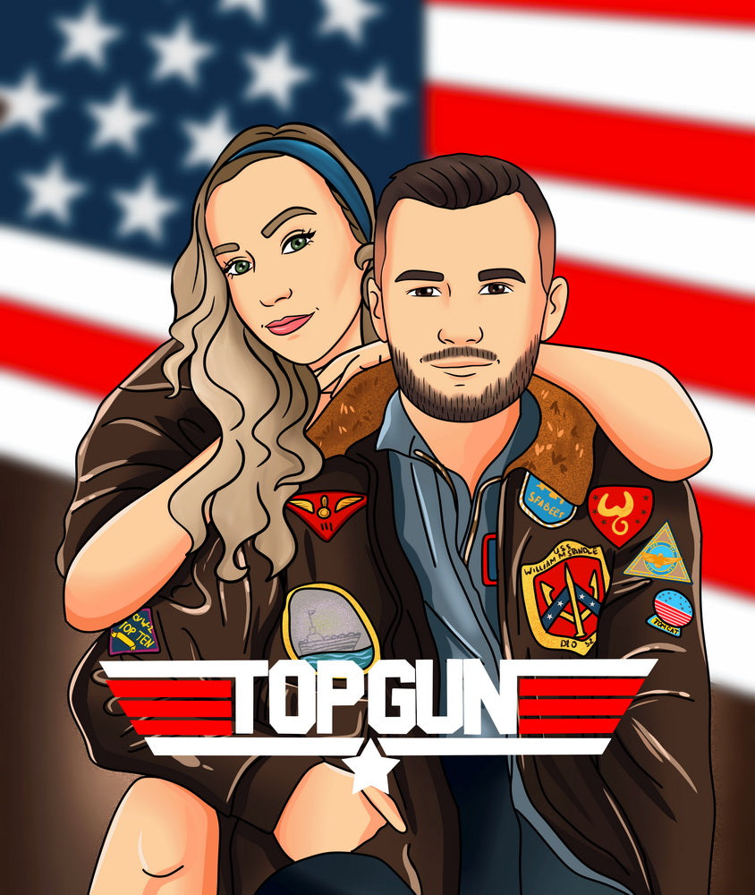 Top Gun: Maverick - personalizowany obraz, cartoonizowany portret - Homy Post