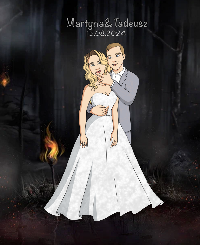 The Vampire Diaries (Pamiętniki wampirów) - personalizowany obraz, cartoonizowany portret