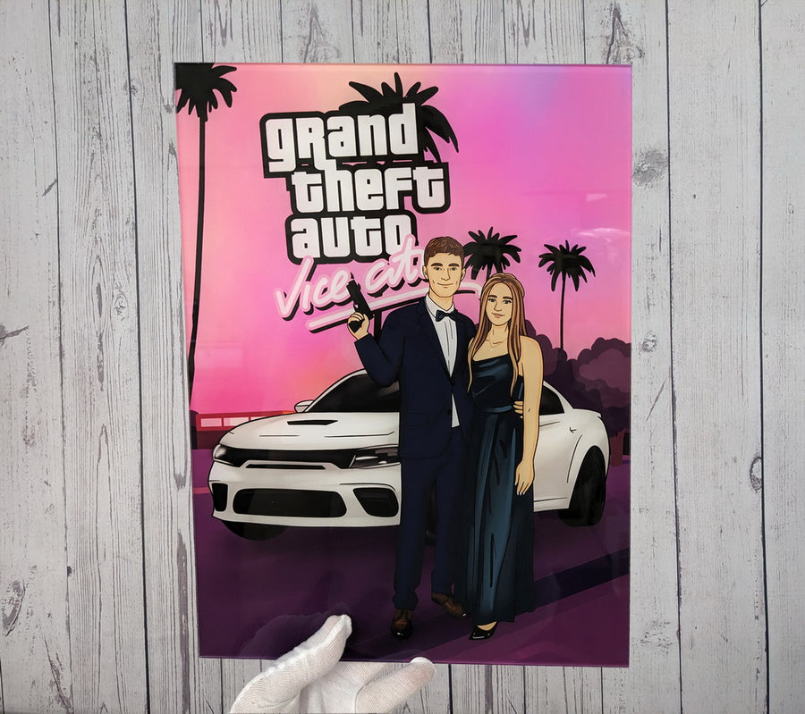 Grand Theft Auto (GTA) - personalizowany obraz, cartoonizowany portret