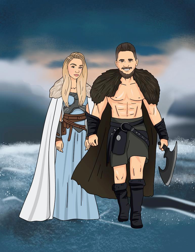 Vikings (Wikingowie) - personalizowany obraz, cartoonizowany portret