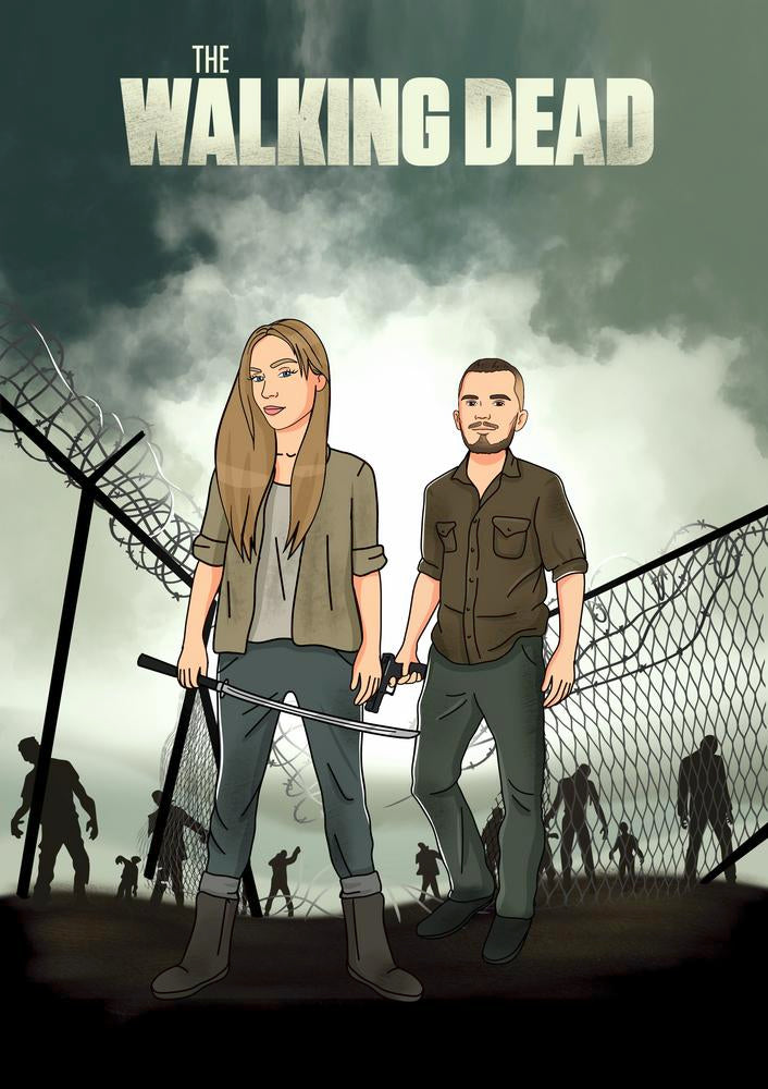 The Walking Dead (Żywe trupy) - personalizowany obraz, cartoonizowany portret