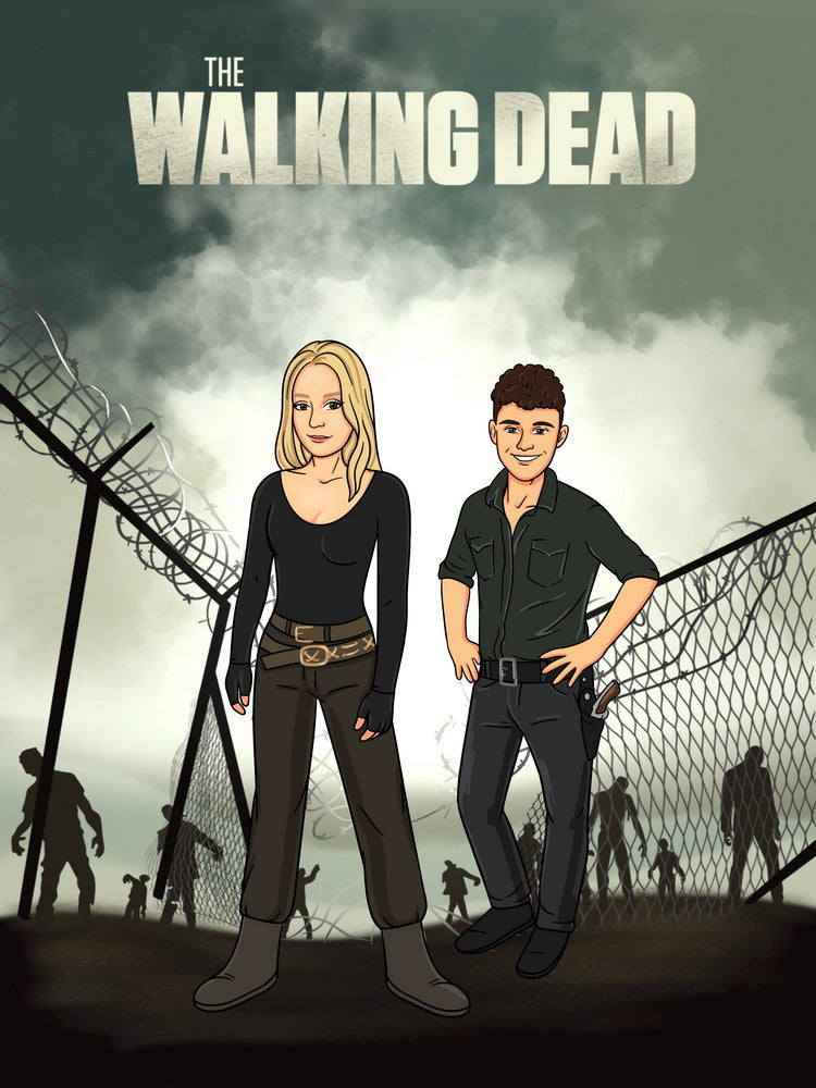 The Walking Dead (Żywe trupy) - personalizowany obraz, cartoonizowany portret - Homy Post